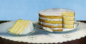 This delicious and free vintage illustrations features a yummy vanilla layer cake. 