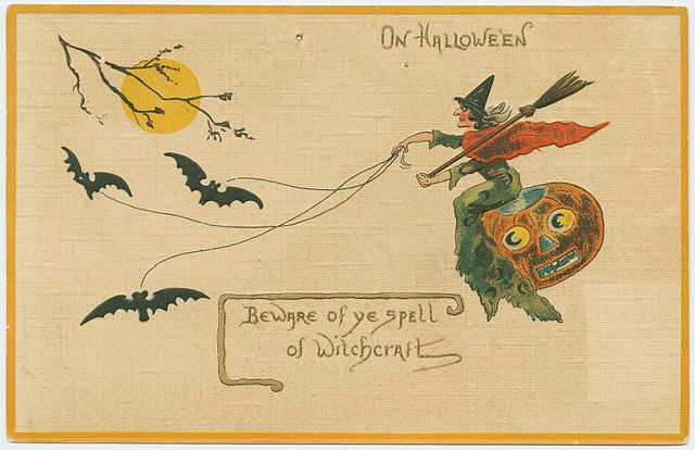 public domain vintage halloween print antique witch illustration pic 5