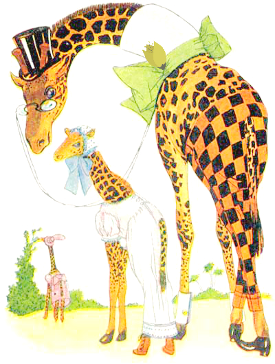 public domain vintage childrens book illustration animal children giraffe