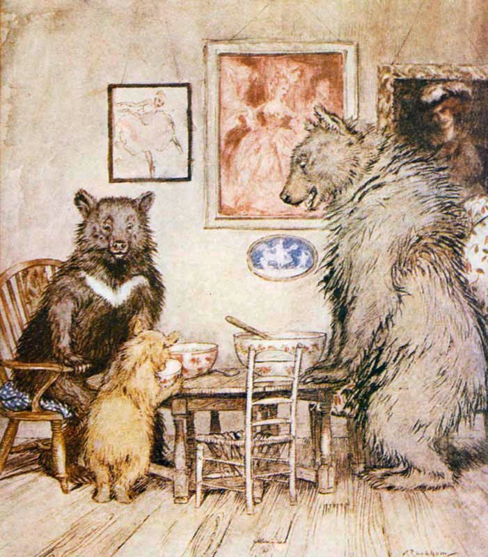 public domain vintage childrens book illustration arthur rackham three bears
