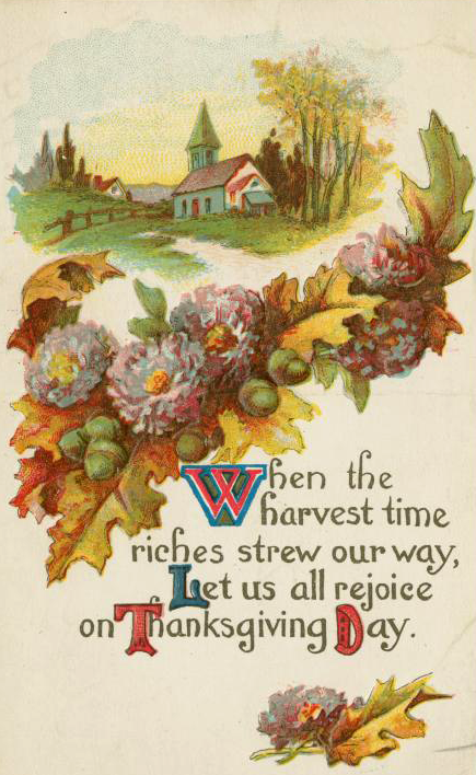 public domain color vintage greeting thanksgiving 01