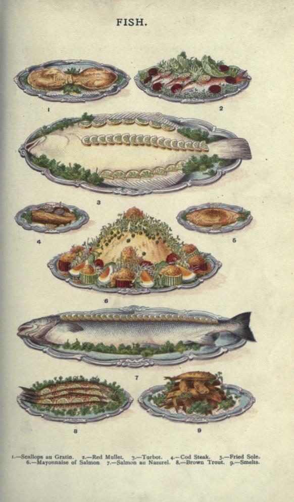 A free public domain vintage illustration of seafood