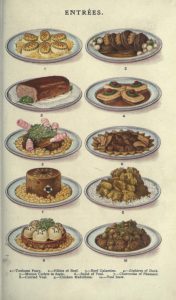 public domain vintage color illustrations of food and meat veal dishes