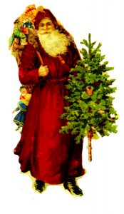 free victorian vintage santa clipart with tree
