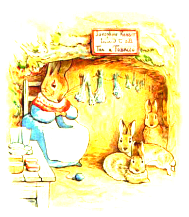 This is a free vintage Easter image from Beatrix Potter's classic Benjamin Bunny
