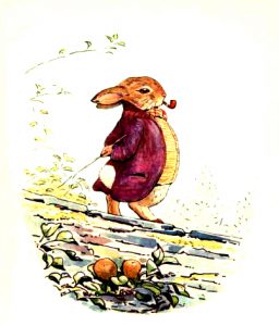 This is a free antique easter illustration of Benjamin Bunny by Beatrix Potter