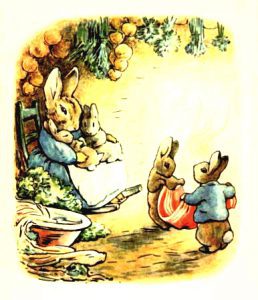 This is a free vintage easter illustration of Benjamin Bunny by Beatrix Potter