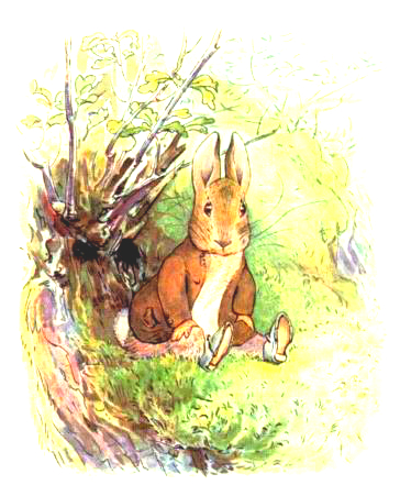 This is a free vintage Easter illustration of Beatrix Potter's classic Benjamin Bunny