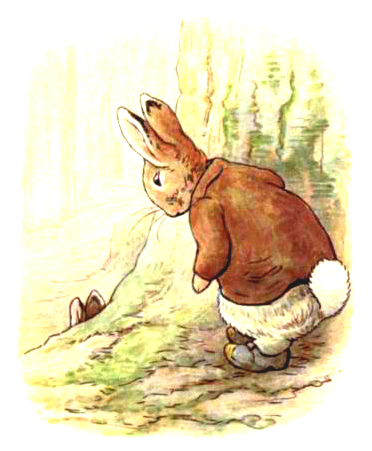 This is a free vintage easter illustration of Benjamin Bunny edited from the 1904 classic by Beatrix Potter