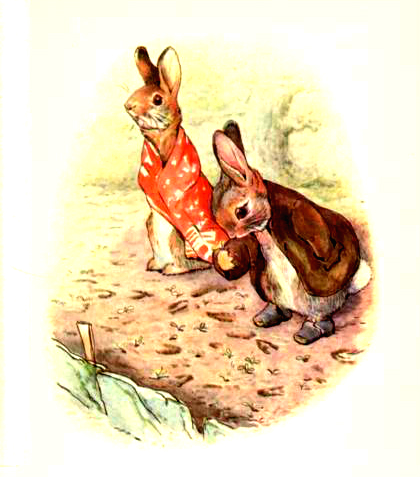 This is a free vintage Easter illustration of Benjamin Bunny by Beatrix Potter