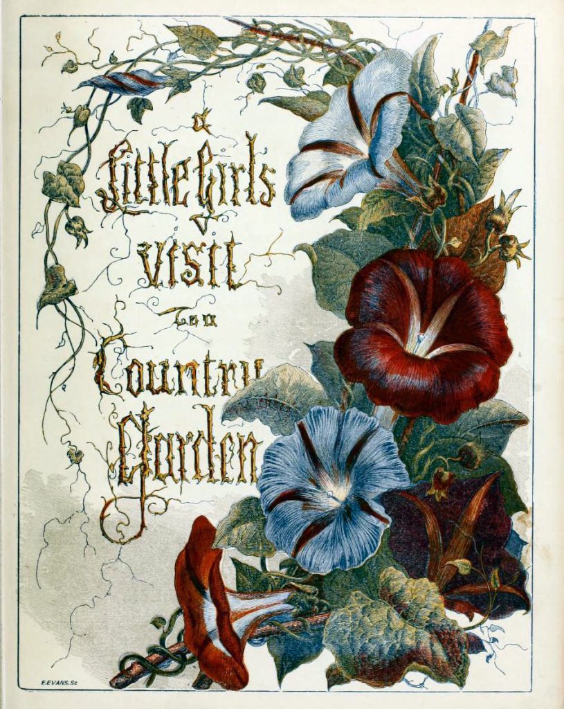 little girls visit to country garden book cover antique