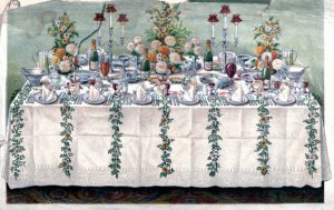 free vintage illustration of elegant table setting from beeton cookery