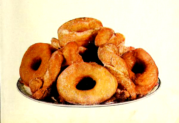 Vintage illustration of doughnuts sprinkled with sugar