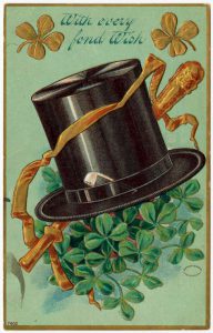 antique st patricks day illustration with top hat1