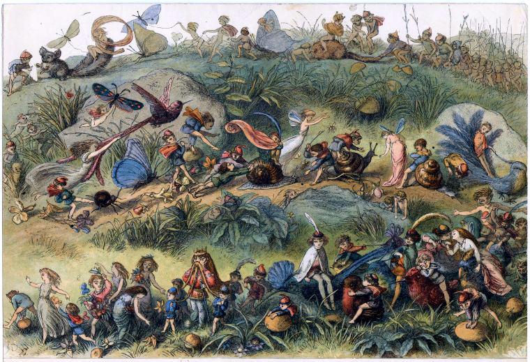 Elves, fairies, and insects in Richard Doyle In Fairyland (1870)
