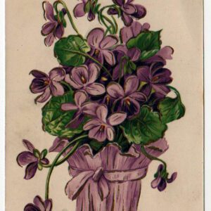 public domain vintage birthday card flower basket
