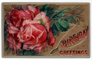 vintage birthday cards with roses - free to use
