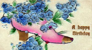 public domain vintage birthday cards shoe flowers