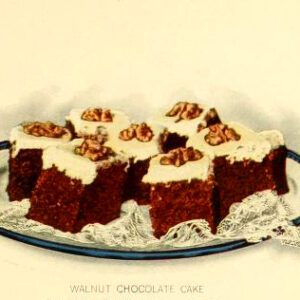 chocolate cake squares dessert illustrations early 20th century public domain