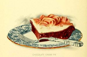 free vintage dessert illustrations of chocolate cream pie