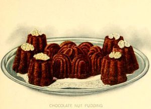 chocolate nut pudding dessert illustrations early 20th century public domain