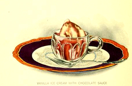 free chocolate sundae dessert illustrations from the early 20th century