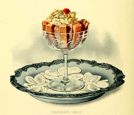 chocolate trifle dessert illustrations early 20th century public domain
