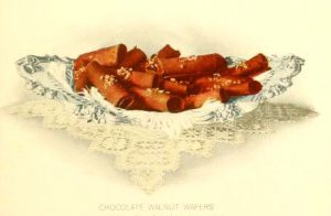 Free vintage dessert illustrations of chocolate wafers