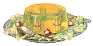 Enjoy this interesting asparagus jello mold image from a vintage jello cookbook