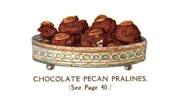 vintage chocolate pecan pralines