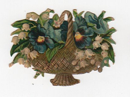 vintage flower basket die cut