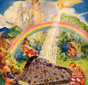 Vintage fantasy rainbow land 1920 public domain