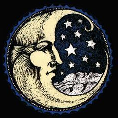 cropped free vintage illustration moon with stars