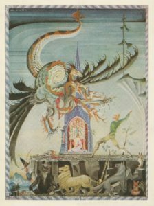 Then the dragon made a dart at the hunter but he swung his sword round and cut off three of the beasts heads 1900 1909 Kay Rasmus Nielsen