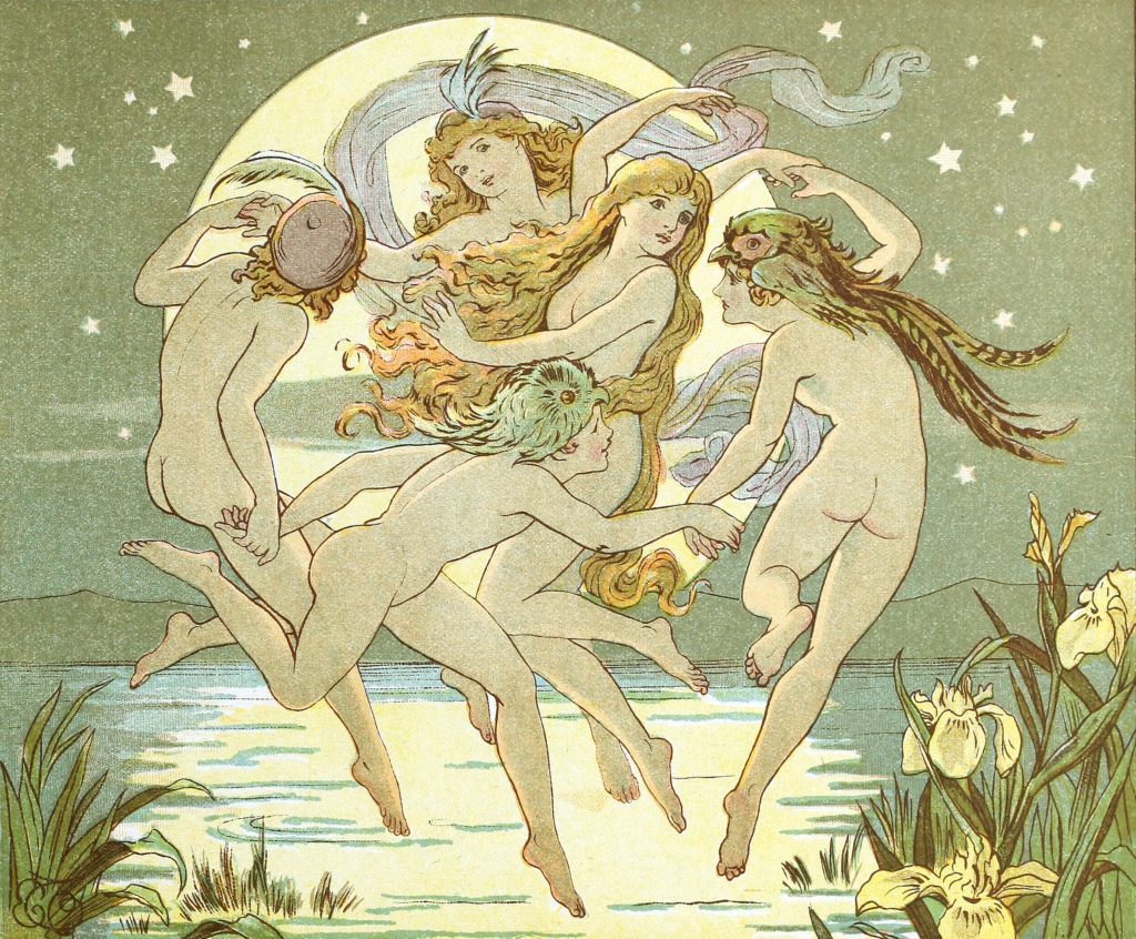 fairies dancing around in the moonlight