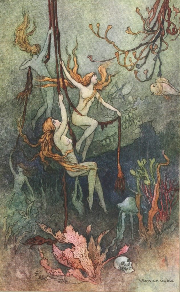 ‘Sea nymphs hourly ring his knell Hark now I hear them—ding dong bell. 1920 Warwick Goble
