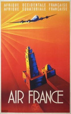 Air France Edmond Maurus 1940 Vintage Travel Poster