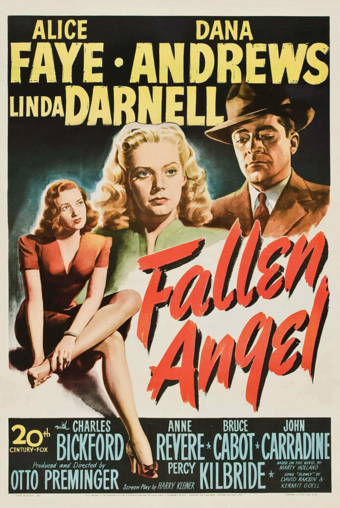 Fallen Angel Vintage Film Poster 1945 Vintage Movie Poster