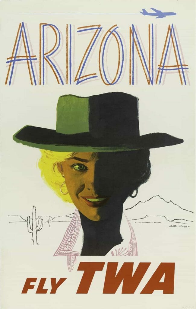 Fly Twa Arizona Austin Briggs 1955 Vintage Travel Poster