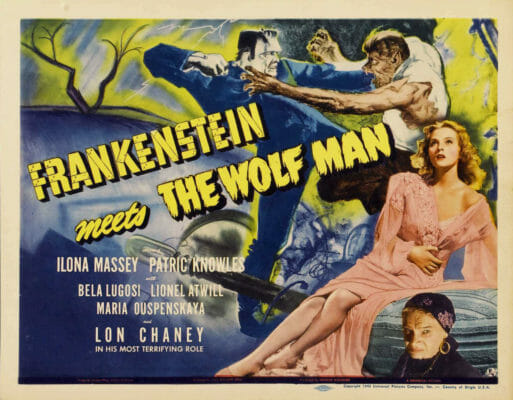 Frankenstein Meets The Wolf Man Film Poster 1943 Vintage Movie Poster