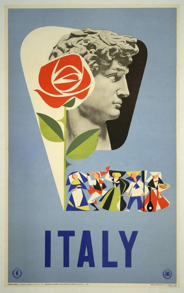 Italy Travel Poster By Enit 1955 Vintage Travel Poster