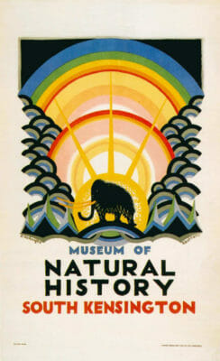 London Underground Museum Of Natural History Edward Kauffer 1923 Vintage Travel Poster