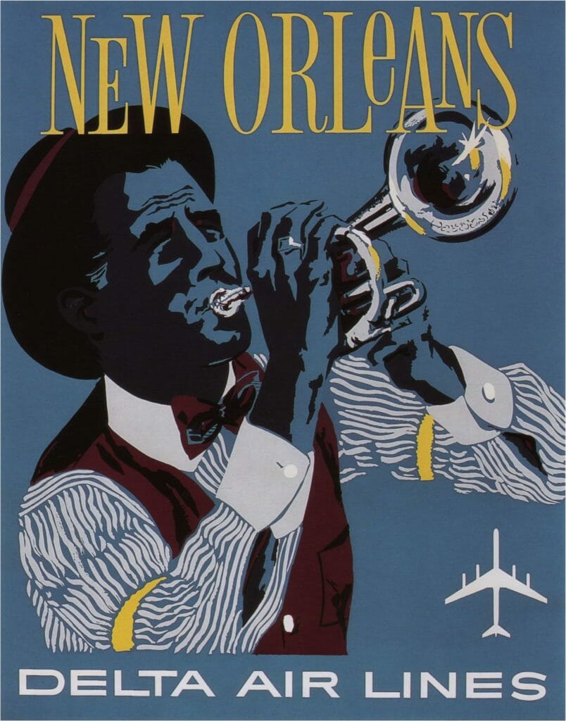 New Orleans Delta Airlines Vintage Travel Poster Vintage Travel Poster