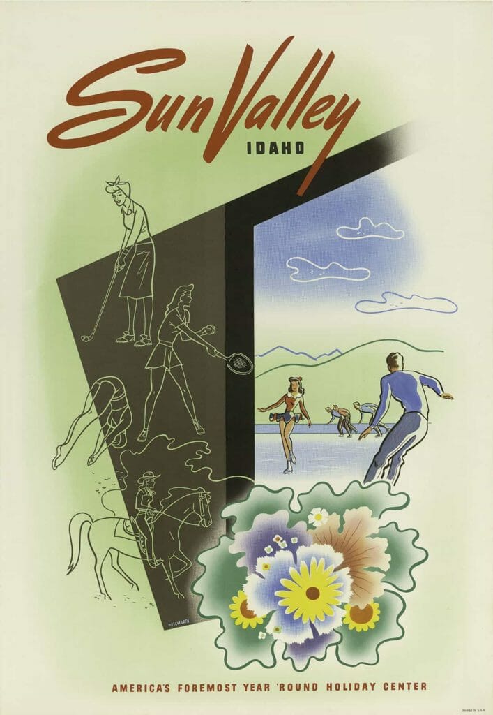 Sun Valley Idaho William A Willmarth Vintage Travel Poster