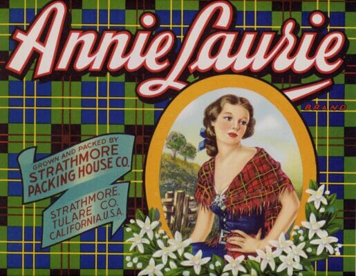 Annie Laurie Brand Art Label Strathmore 1940s