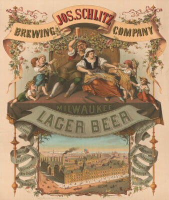 Brewing Jos Schlitz Company Vintage Advertisement Illustration