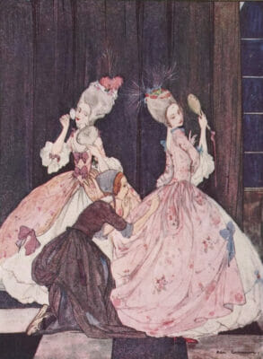 Cinderella Prepares Her Sisters For The Ball Vintage Fairy Tale Illustrations