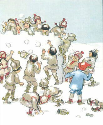 Kids Having A Snow Ball Fight