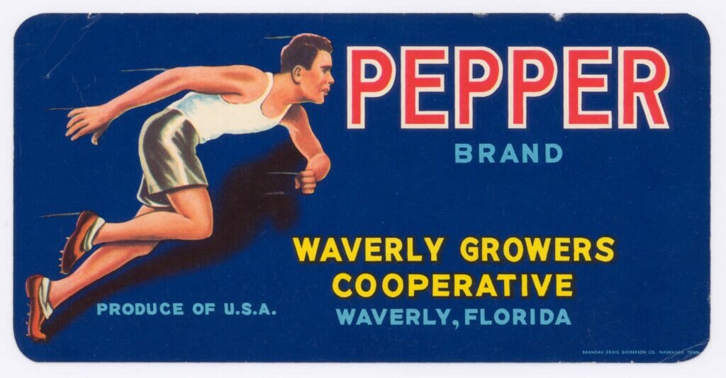Pepper Brand Waverly Growers Cooperative Vintage Label