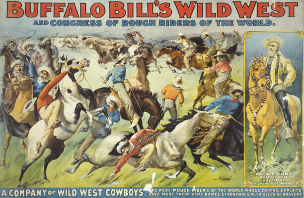 Poster Of Buffalo Bills Wild West Vintage Cowboy Illustration